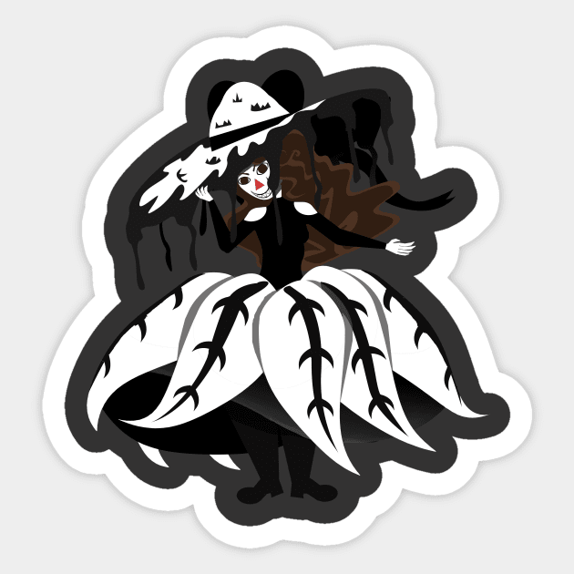 Lia Drippy mushroom girl Sticker by GalacticEcheveria